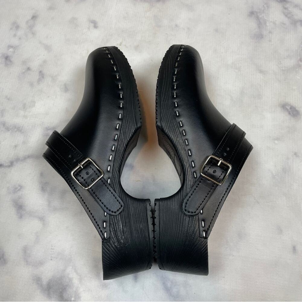 Verka Black Leather Convertible Slingback Clogs Sz 41 - Picture 8 of 11